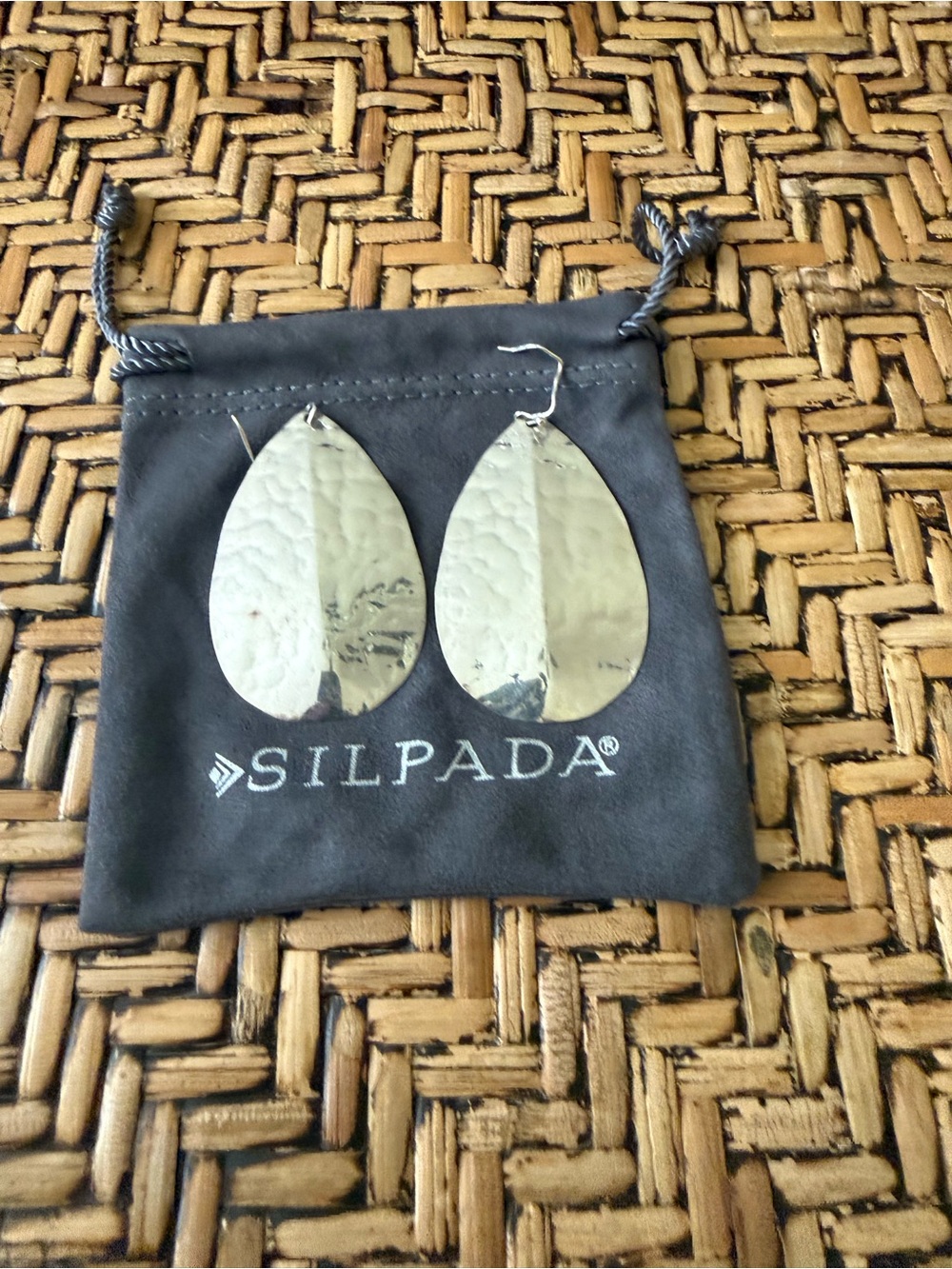 Silpada Silver Hammered Teardrop Dangle Earrings